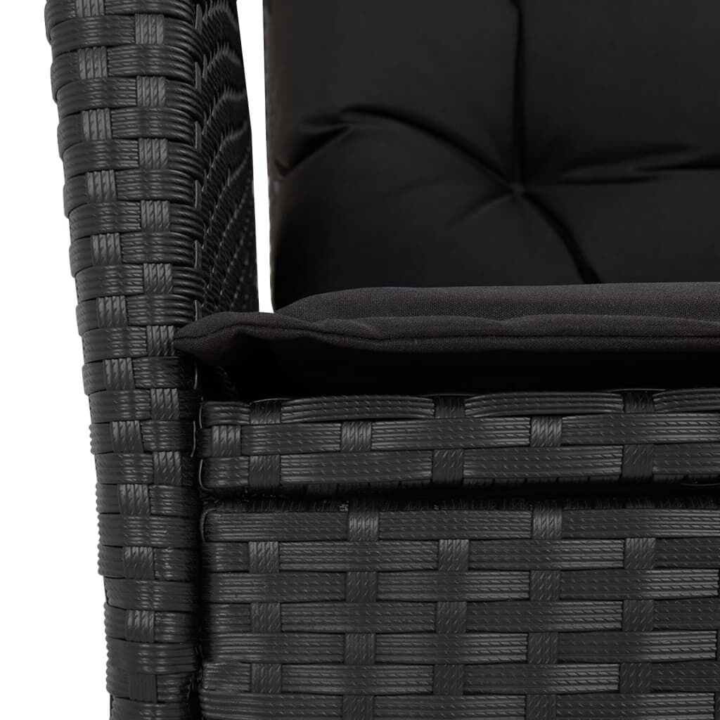 9 Piece Garden Dining Set with Cushions Black Poly Rattan Price