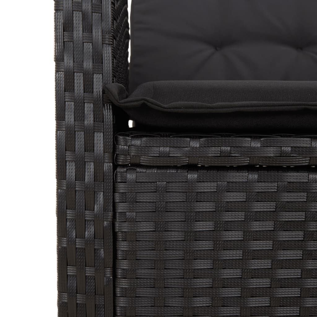 5 Piece Garden Dining Set with Cushions Black Poly Rattan Price