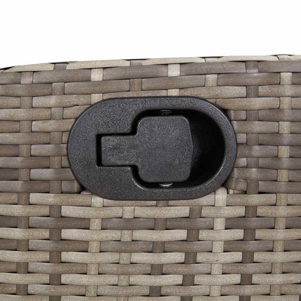 9 Piece Garden Dining Set with Cushions Grey Poly Rattan Price