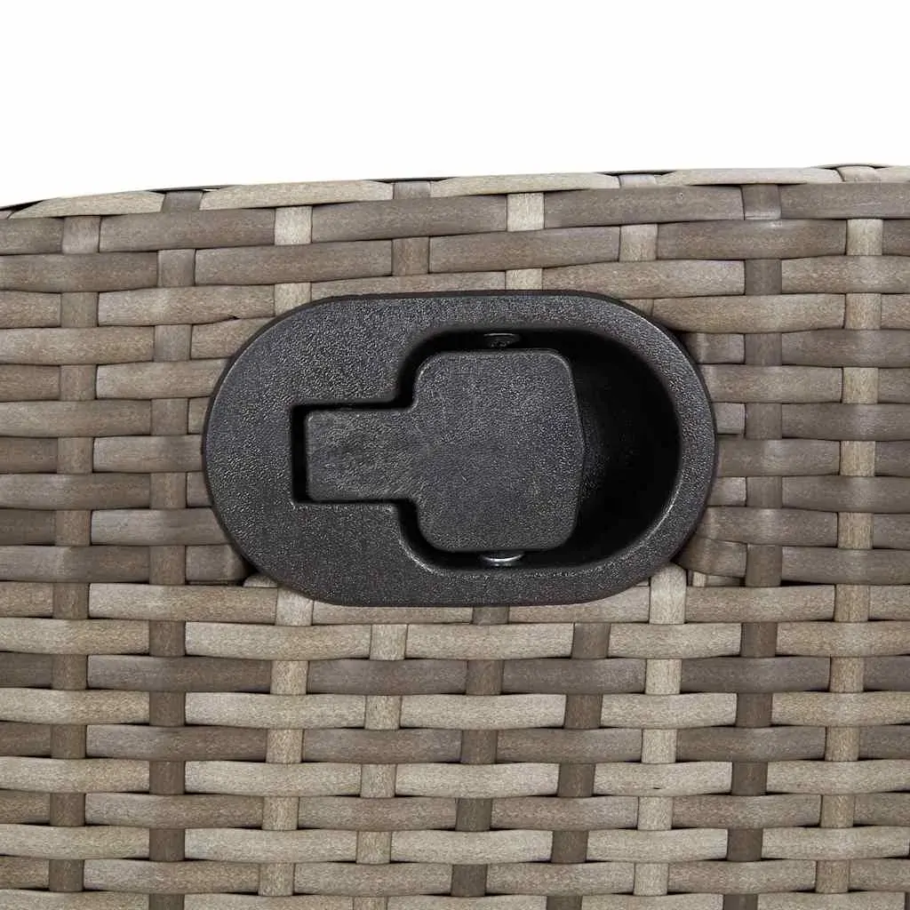 9 Piece Garden Dining Set with Cushions Grey Poly Rattan Price