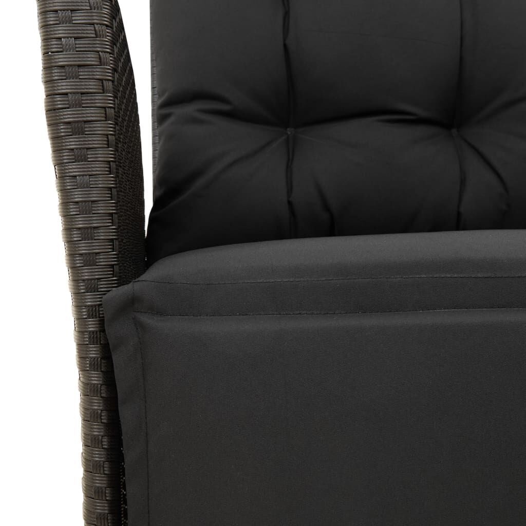 5 Piece Garden Dining Set with Cushions Black Poly Rattan Price