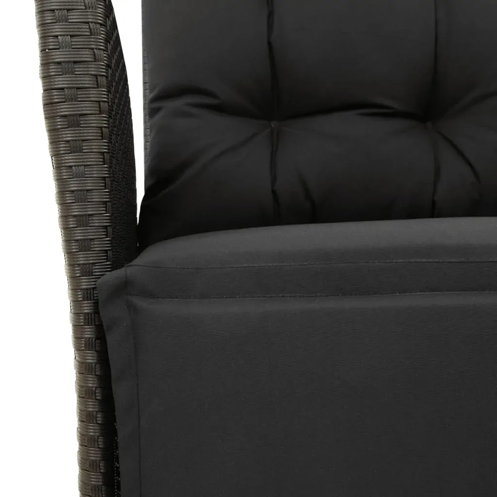 5 Piece Garden Dining Set with Cushions Black Poly Rattan Price