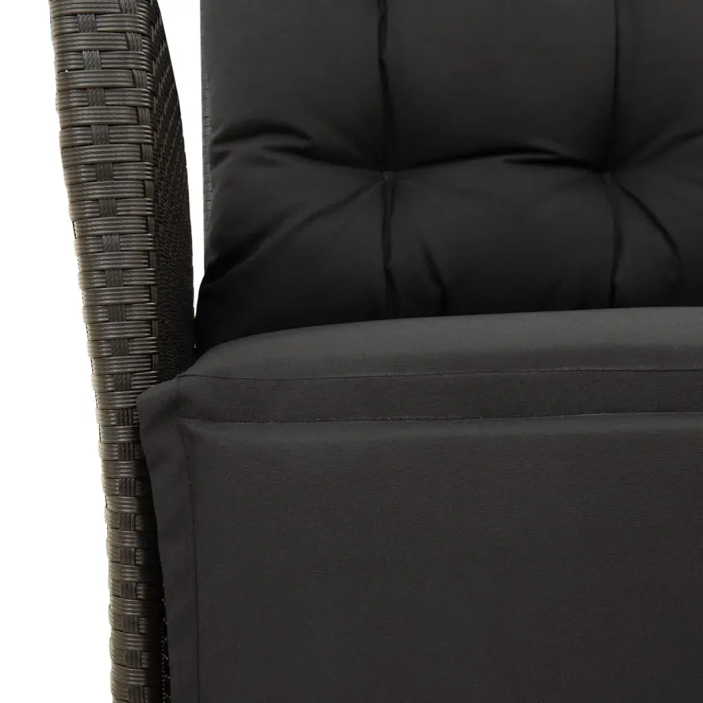 7 Piece Garden Dining Set with Cushions Black Poly Rattan Price