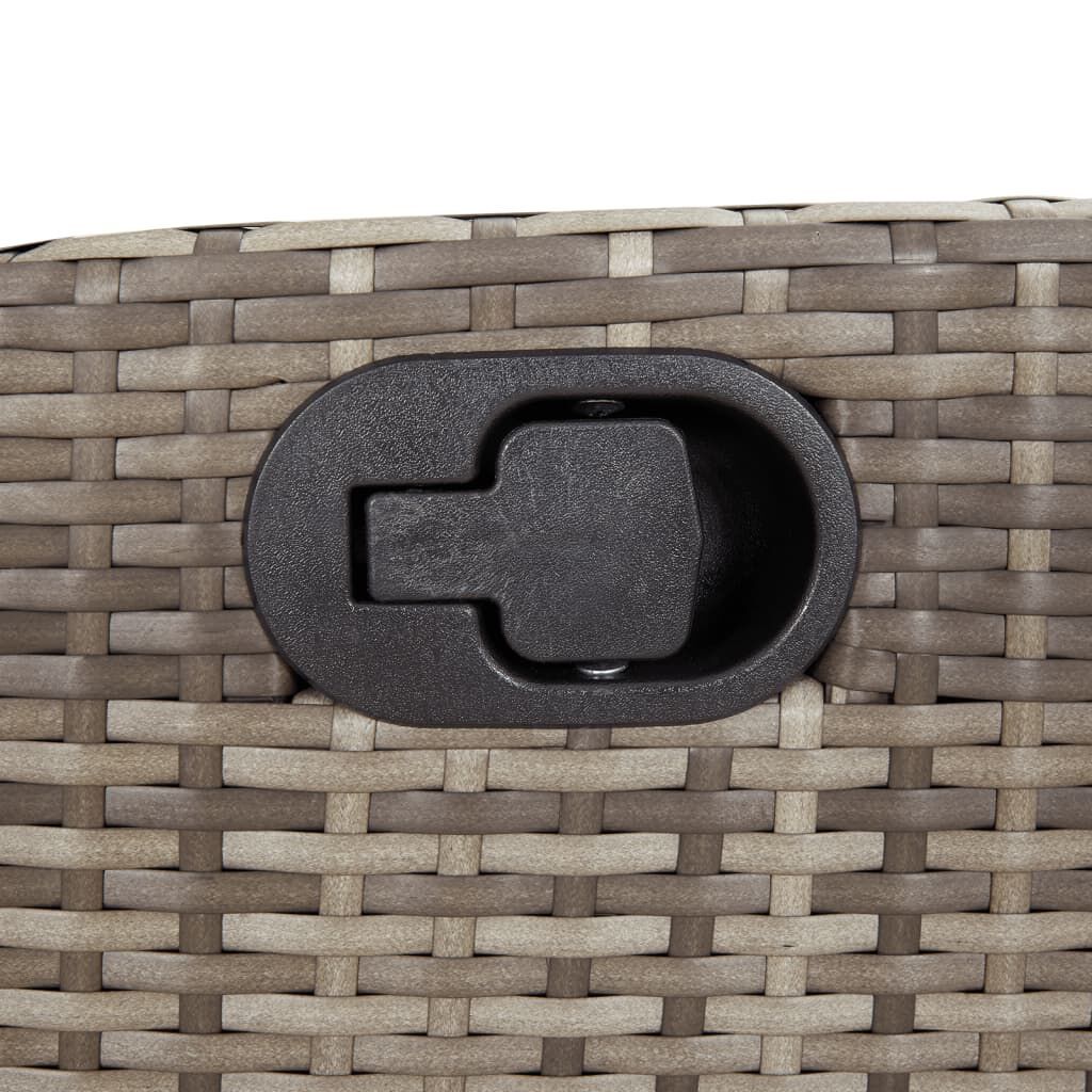 3 Piece Garden Dining Set with Cushions Grey Poly Rattan Price