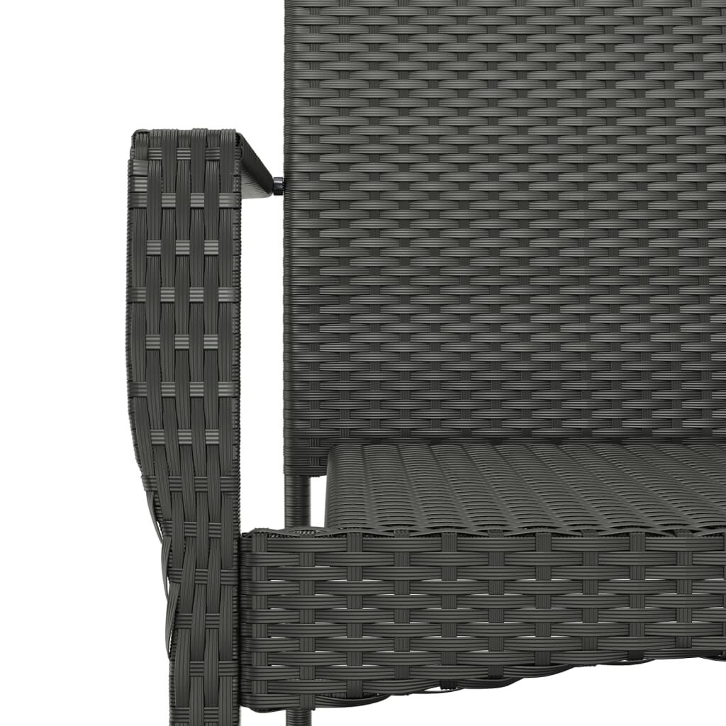 7 Piece Garden Dining Set with Cushions Black Poly Rattan Price