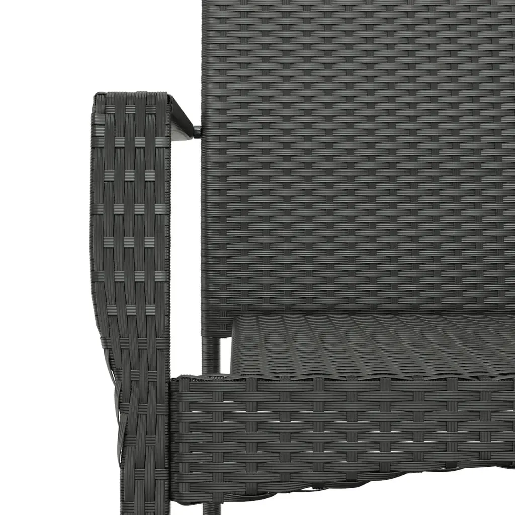 7 Piece Garden Dining Set with Cushions Black Poly Rattan Price