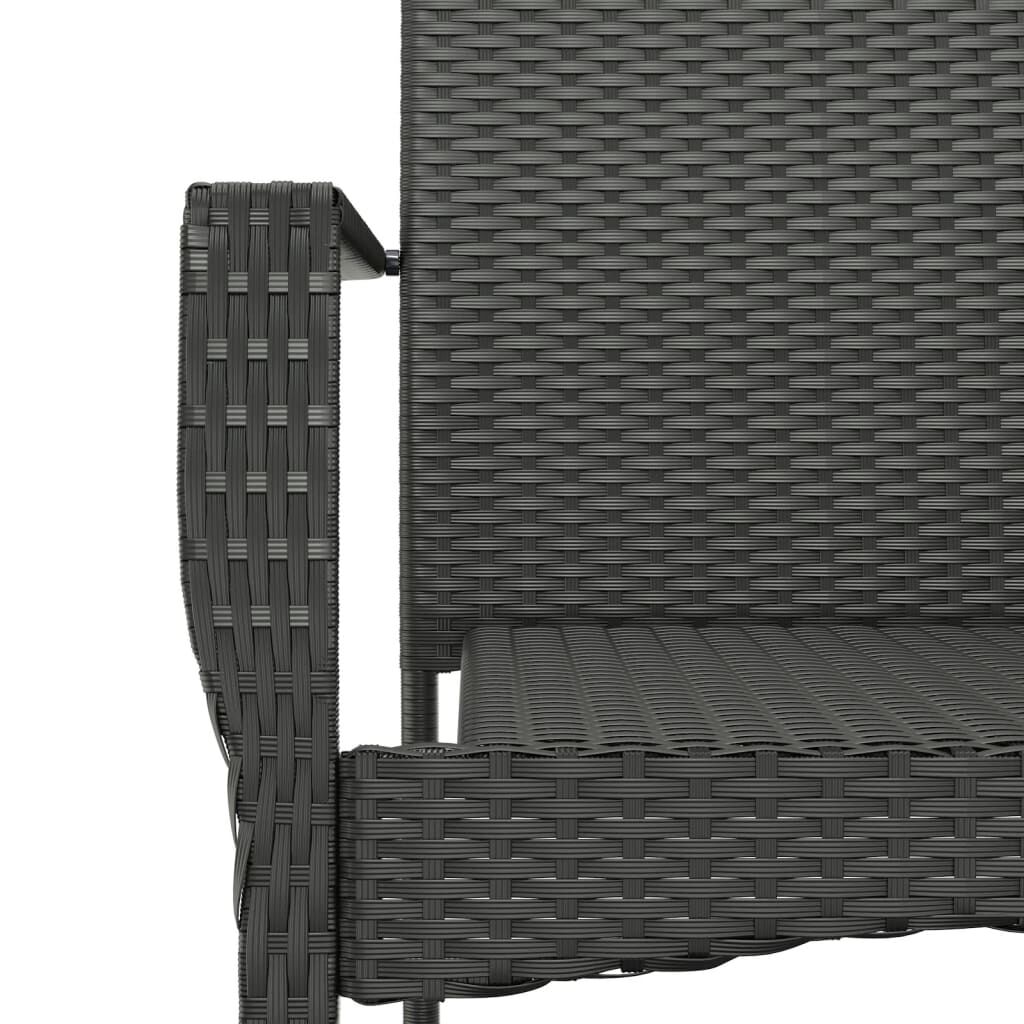 9 Piece Garden Dining Set with Cushions Black Poly Rattan Price