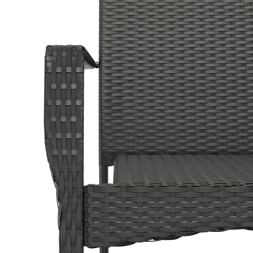 9 Piece Garden Dining Set with Cushions Black Poly Rattan Price