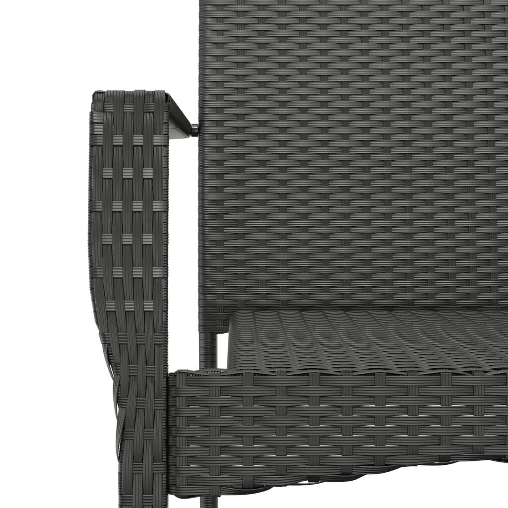 9 Piece Garden Dining Set with Cushions Black Poly Rattan Price