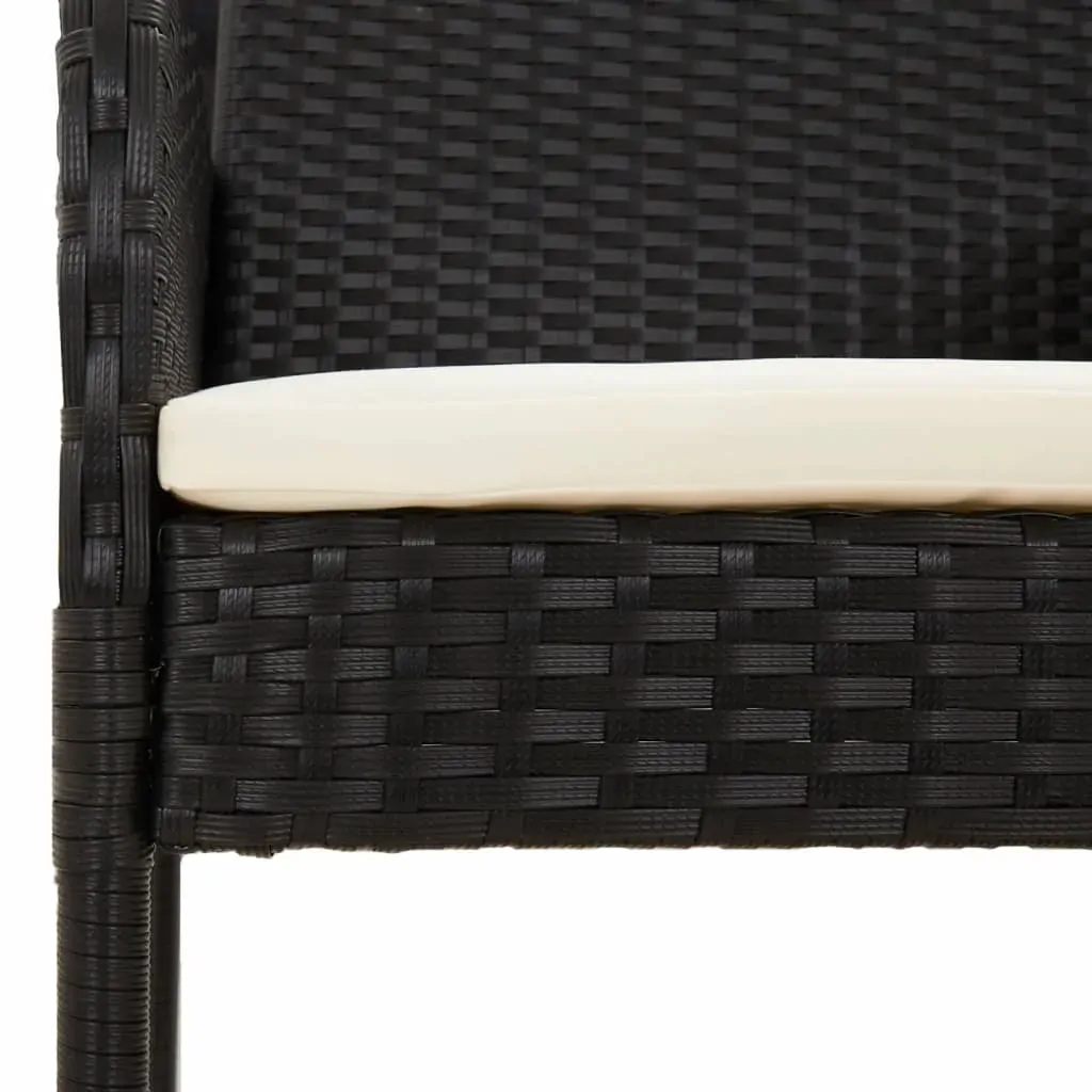 9 Piece Garden Dining Set with Cushions Black Poly Rattan Price