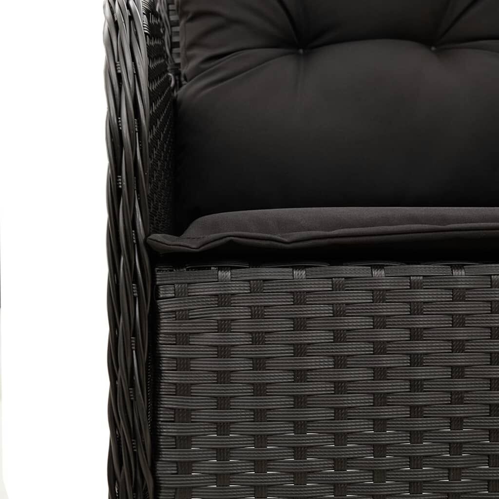 9 Piece Garden Dining Set with Cushions Black Poly Rattan Price
