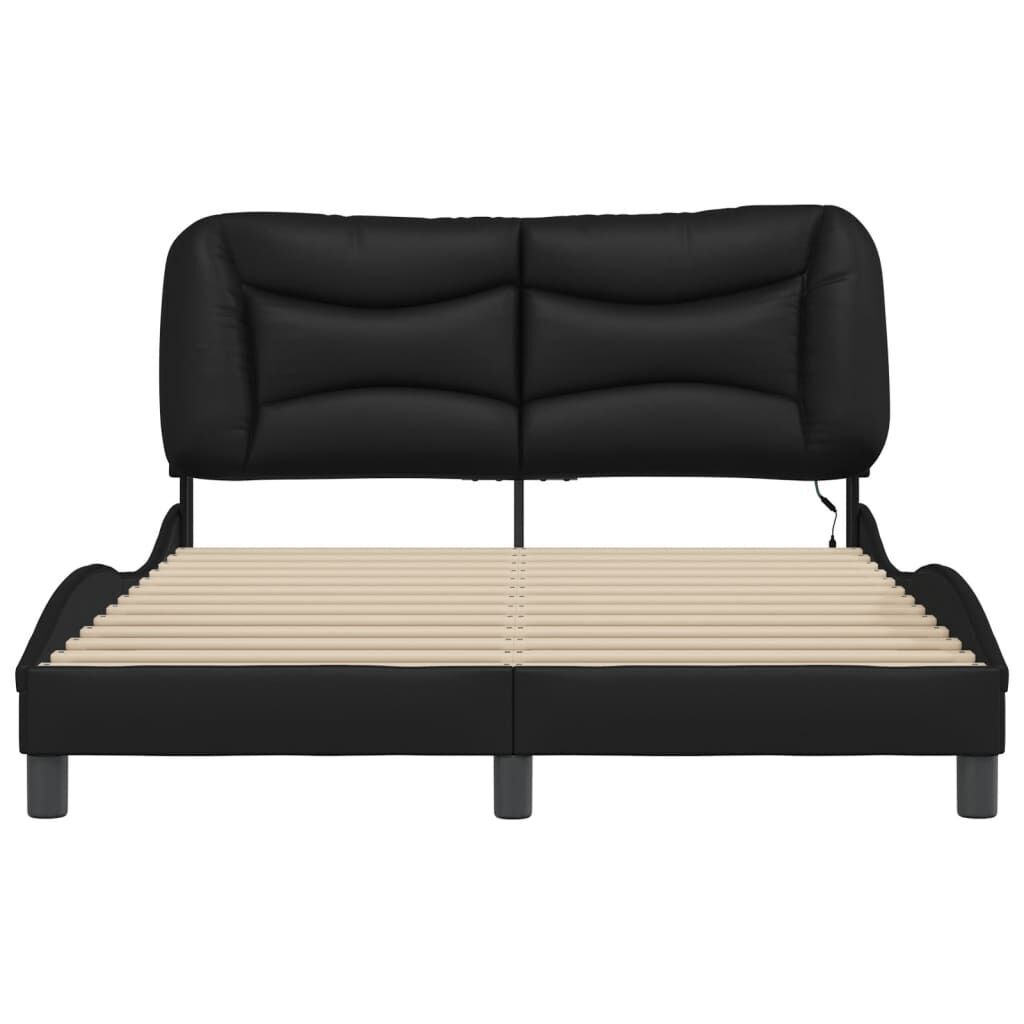 Bed Frame with LED without Mattress Black 137x187 cm Double Price