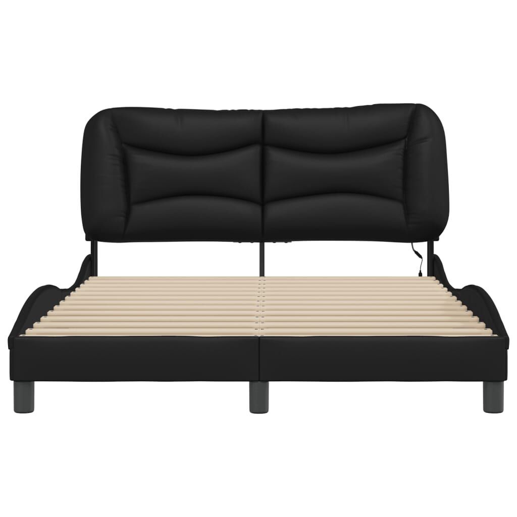 Bed Frame with LED without Mattress Black 137x187 cm Double Price