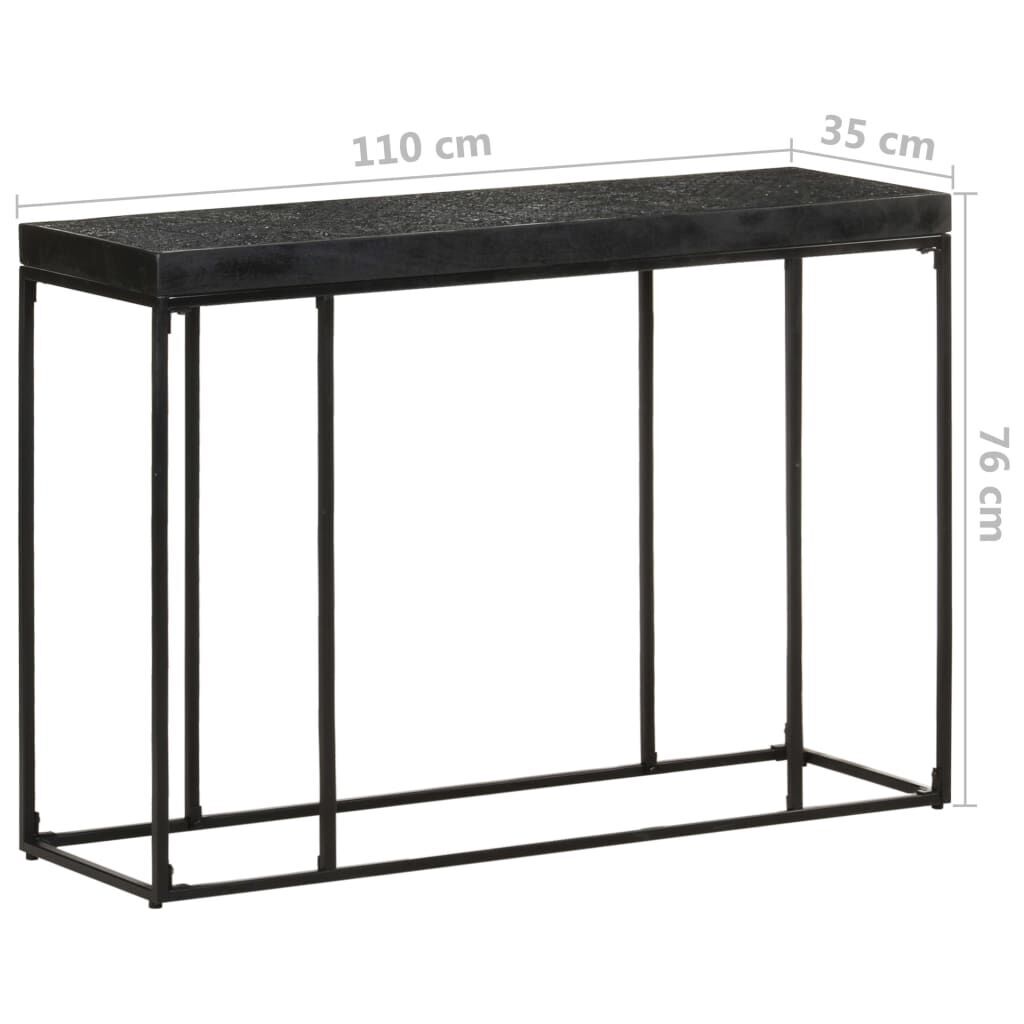 Console Table Black 110x35x76 cm Solid Acacia and Mango Wood Price