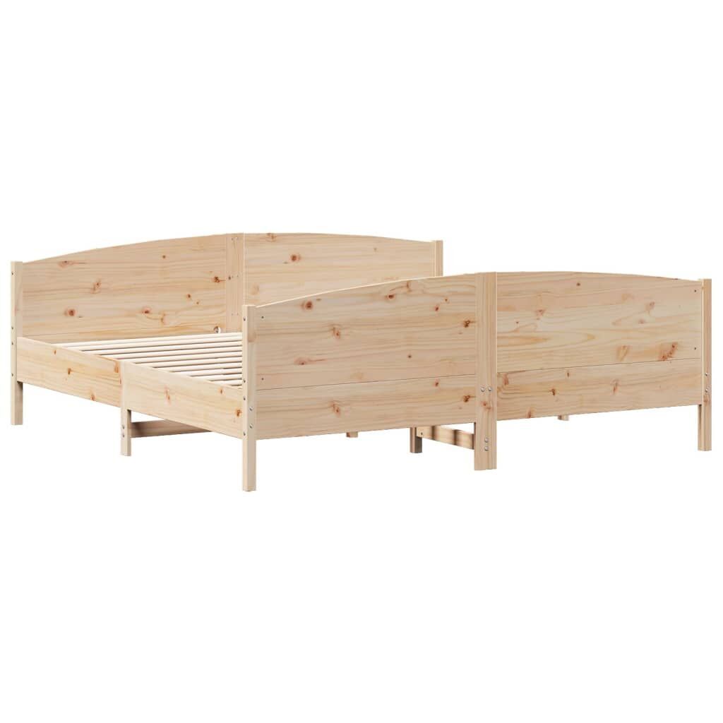 Bed Frame without Mattress 183x203 cm King Solid Wood Pine Price