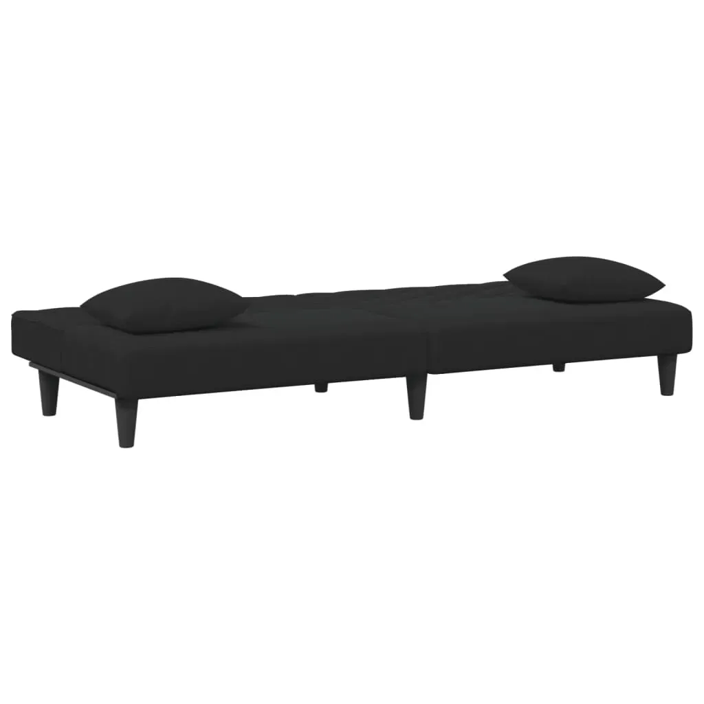 2 Piece Sofa Set with Pillows Black Velvet Price