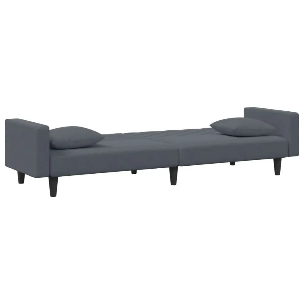2 Piece Sofa Set with Pillows Dark Grey Velvet Price