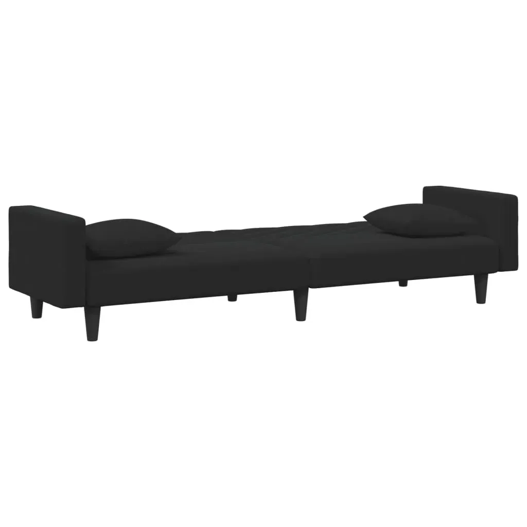 2 Piece Sofa Set with Pillows Black Velvet Price