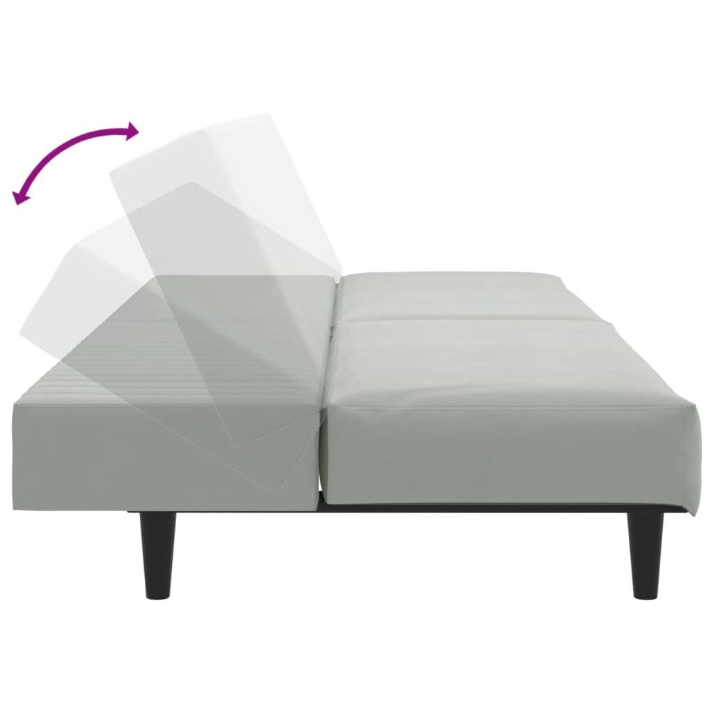 2 Piece Sofa Set Light Grey Velvet Price