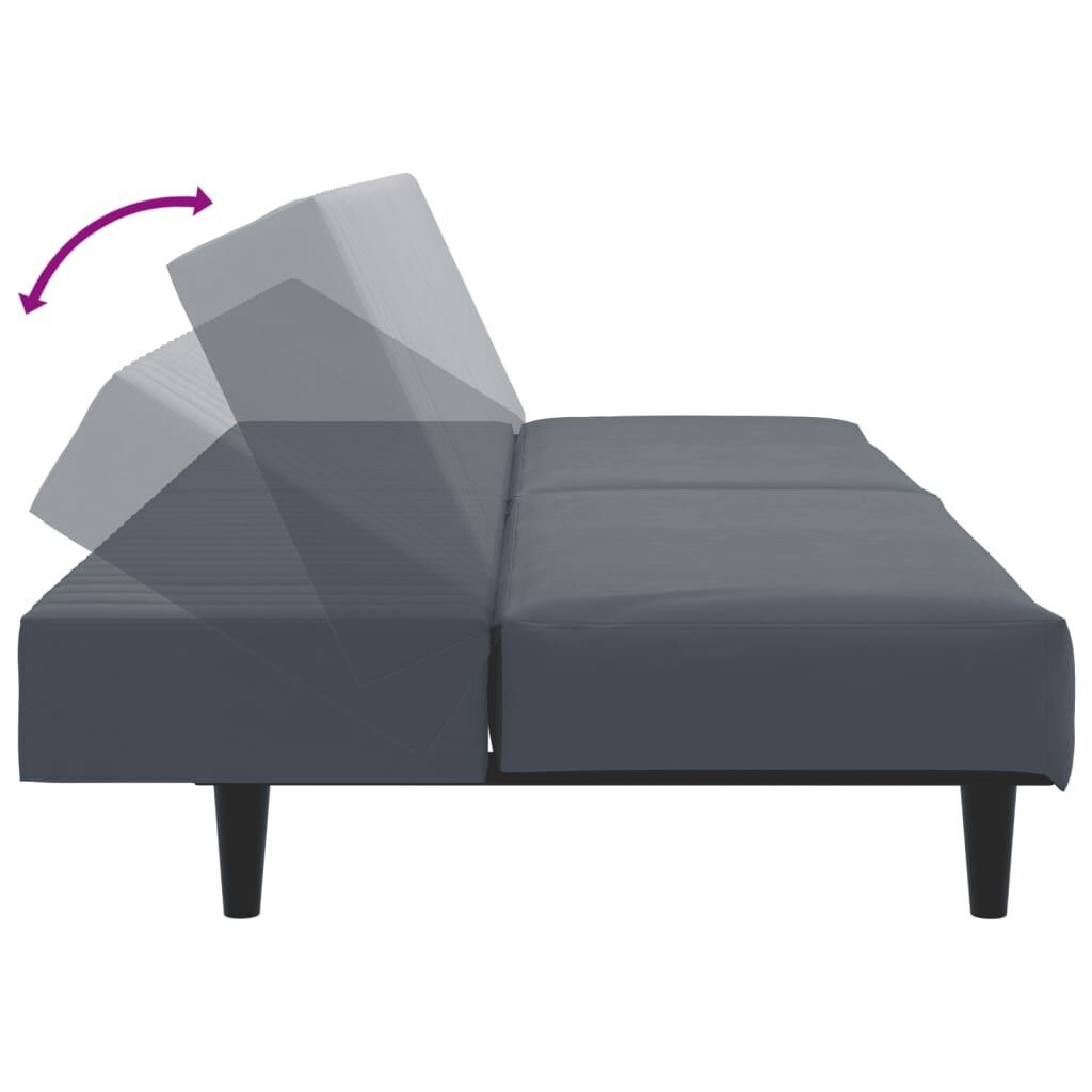 2 Piece Sofa Set Dark Grey Velvet Price