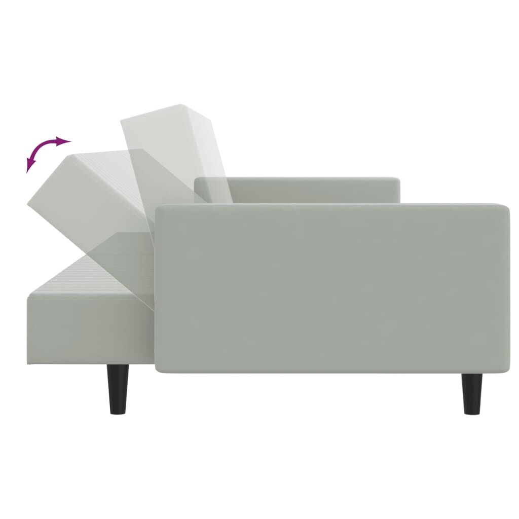 2 Piece Sofa Set Light Grey Velvet Price