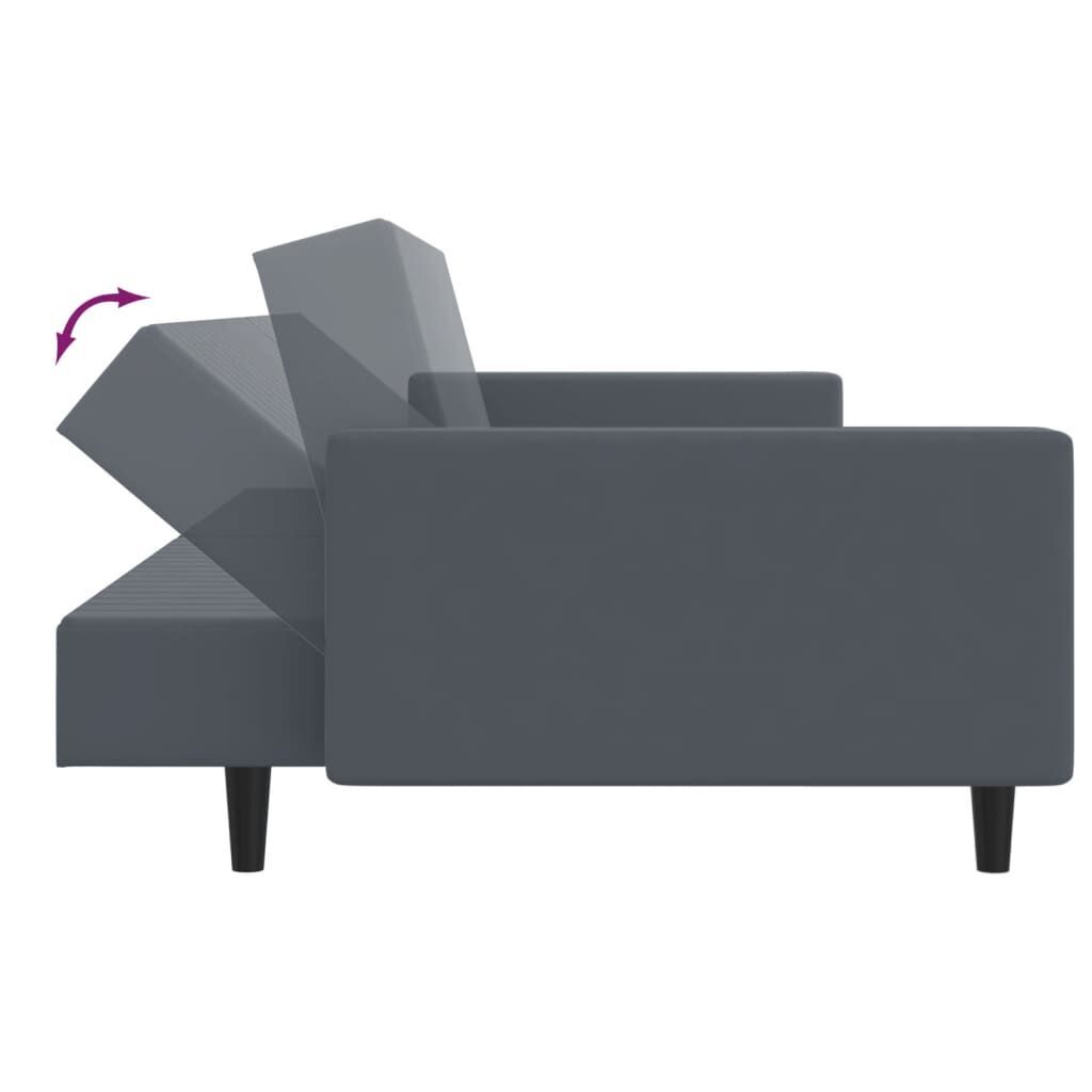 2 Piece Sofa Set Dark Grey Velvet Price