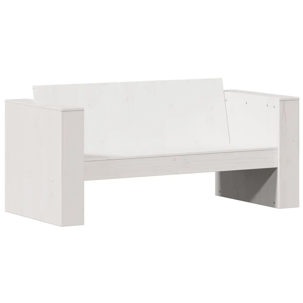 2 Piece Garden Lounge Set White Solid Wood Pine Price