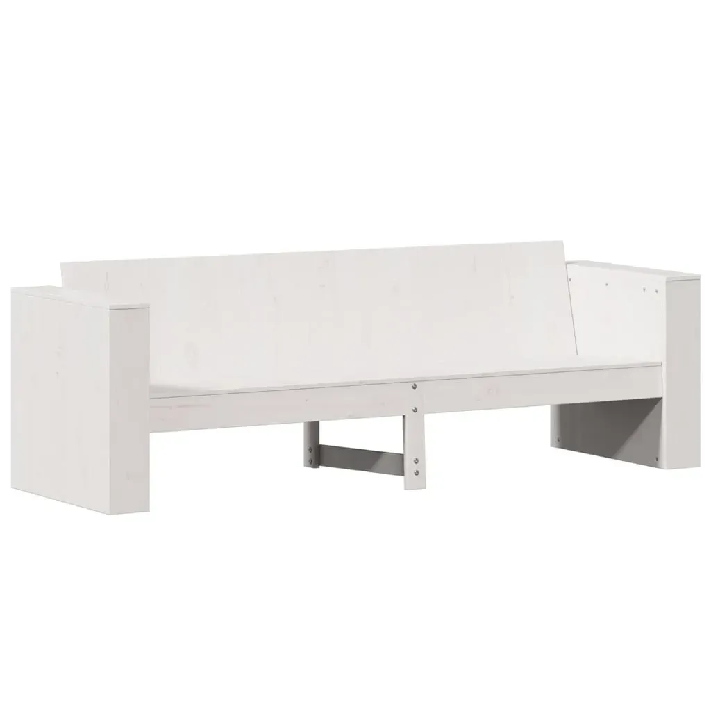 2 Piece Garden Lounge Set White Solid Wood Pine Price