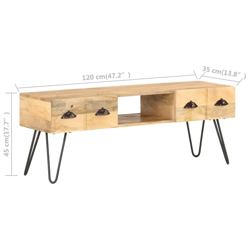 TV Cabinet 120x35x45 cm Solid Mango Wood Price