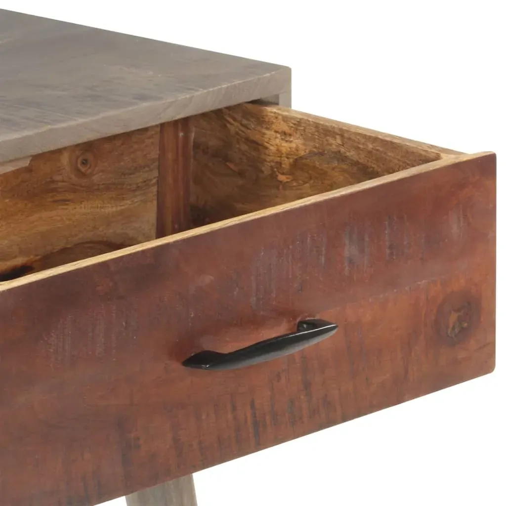 Console Table Grey 110x35x75 cm Solid Rough Mango Wood Price