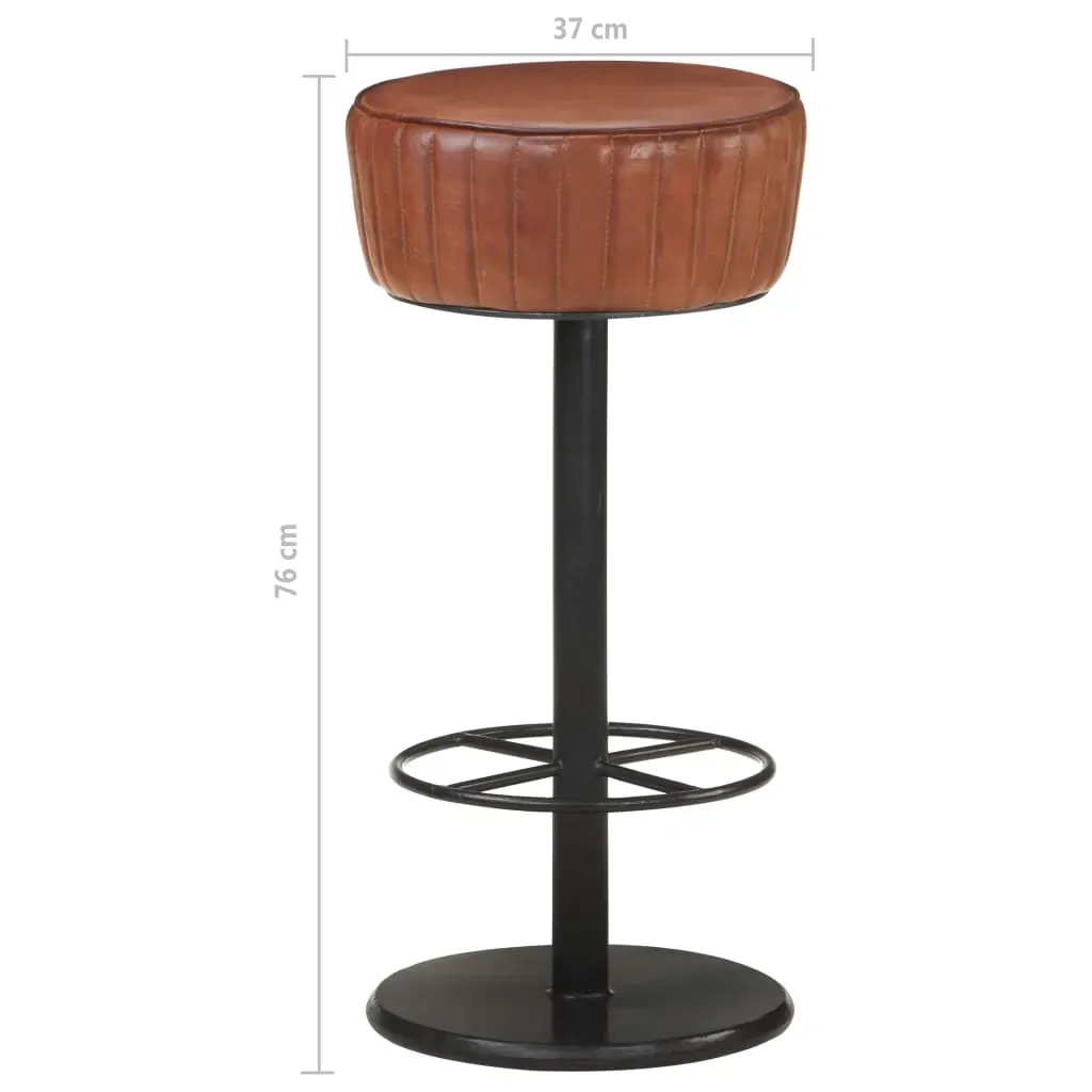 Bar Stool Brown Real Leather Price