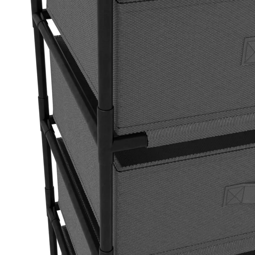 Storage Rack with 4 Fabric Baskets Steel Grey Price