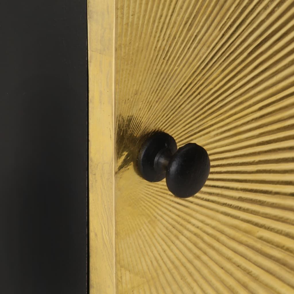 Bedside Cabinet with Brass Front 40x30x50 cm Solid Mango Wood Price
