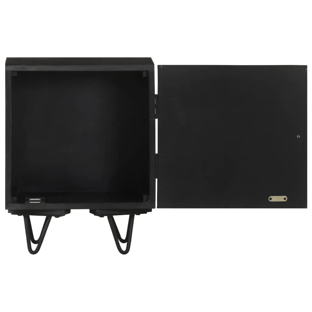 Bedside Cabinet with Brass Front 40x30x50 cm Solid Mango Wood Price