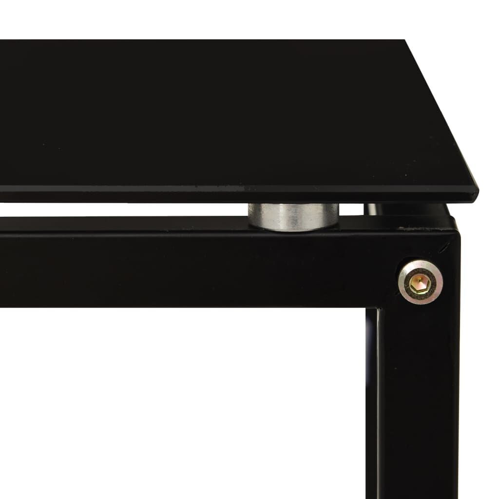 Side Table Black 40x40x60 cm Tempered Glass Price