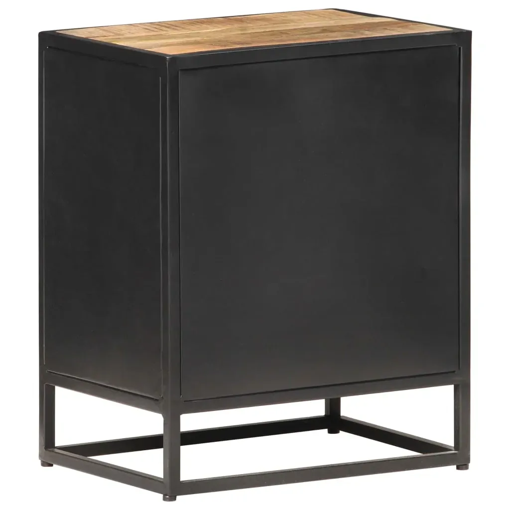 Bedside Cabinet 40x30x50 cm Rough Mango Wood and Natural Cane Price