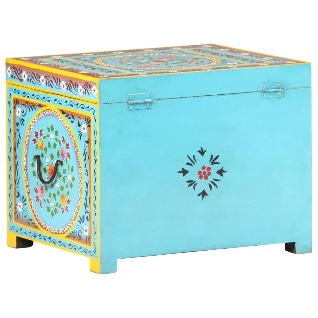 Hand Painted Storage Box 50x40x40 cm Solid Mango Wood Price