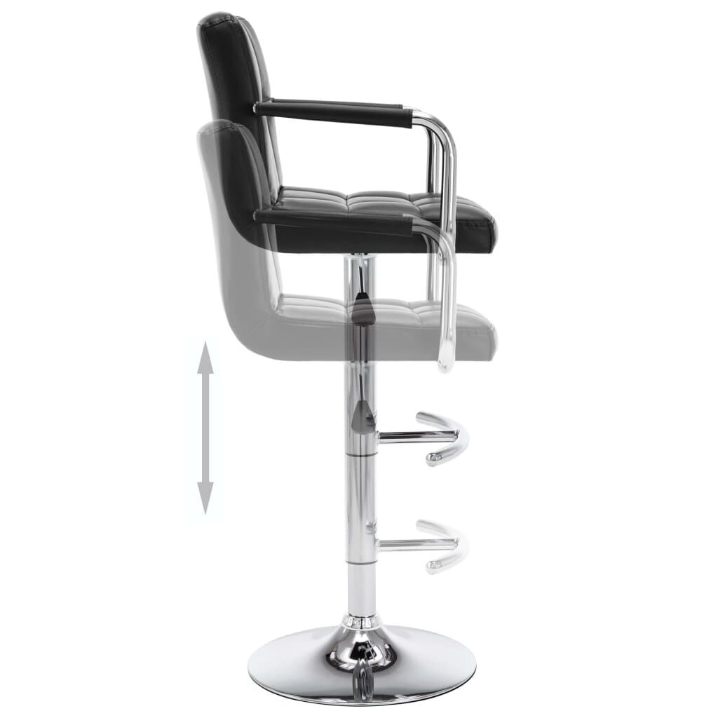 Bar Stools 2 pcs Black Faux Leather Price