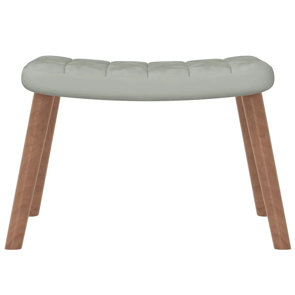 Rocking Chair with a Stool Light Grey Velvet Price