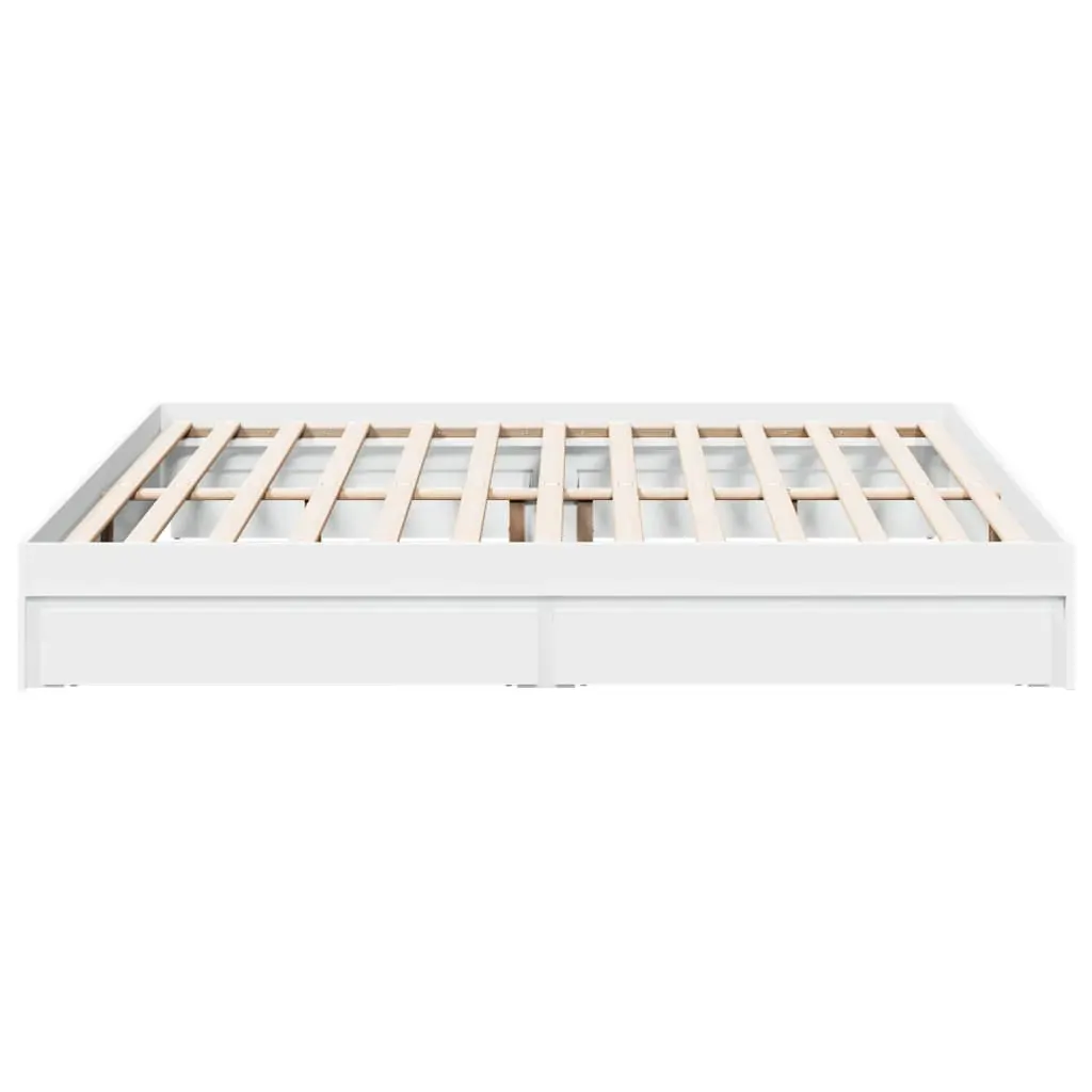 Bed Frame with Drawers without Mattress White 183x203 cm King Price