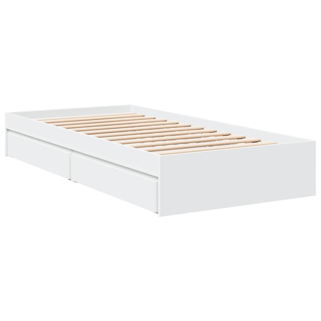 Bed Frame with Drawers without Mattress White 90x190 cm Price