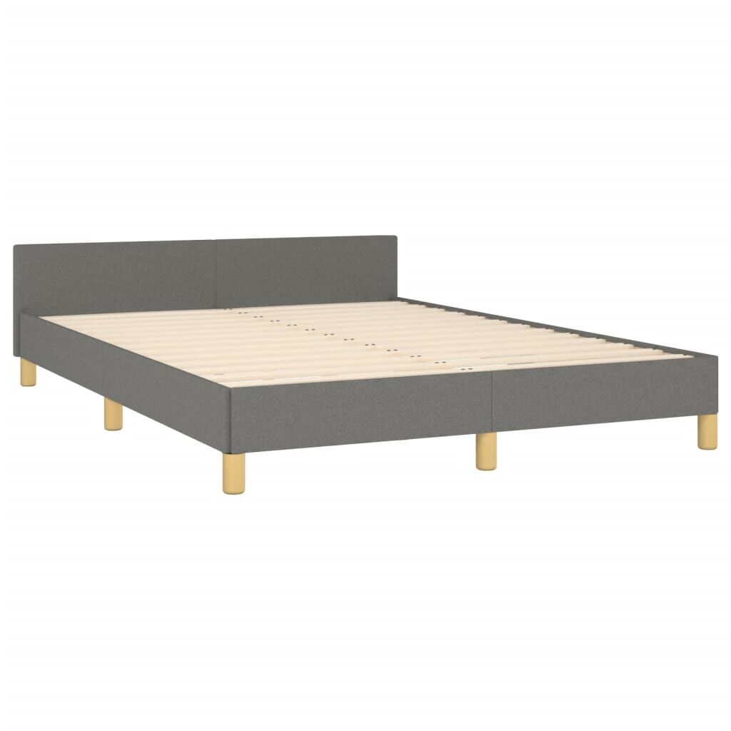 Bed Frame without Mattress Dark Grey 137x187 cm Double Fabric Price