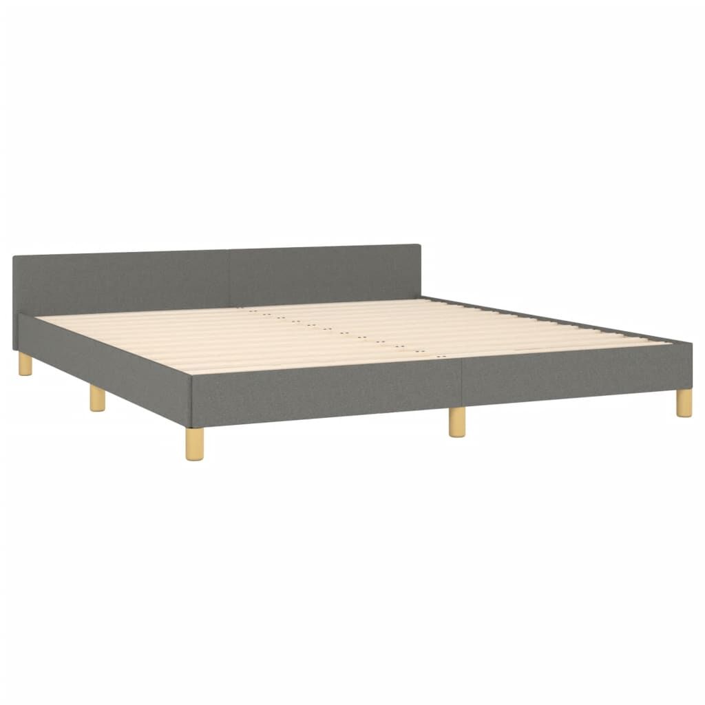 Bed Frame without Mattress Dark Grey 152x203 cm Queen Fabric Price