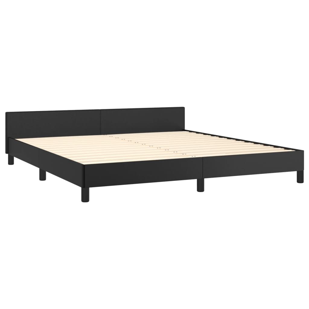 Bed Frame without Mattress Black 152x203 cm Queen Faux Leather Price