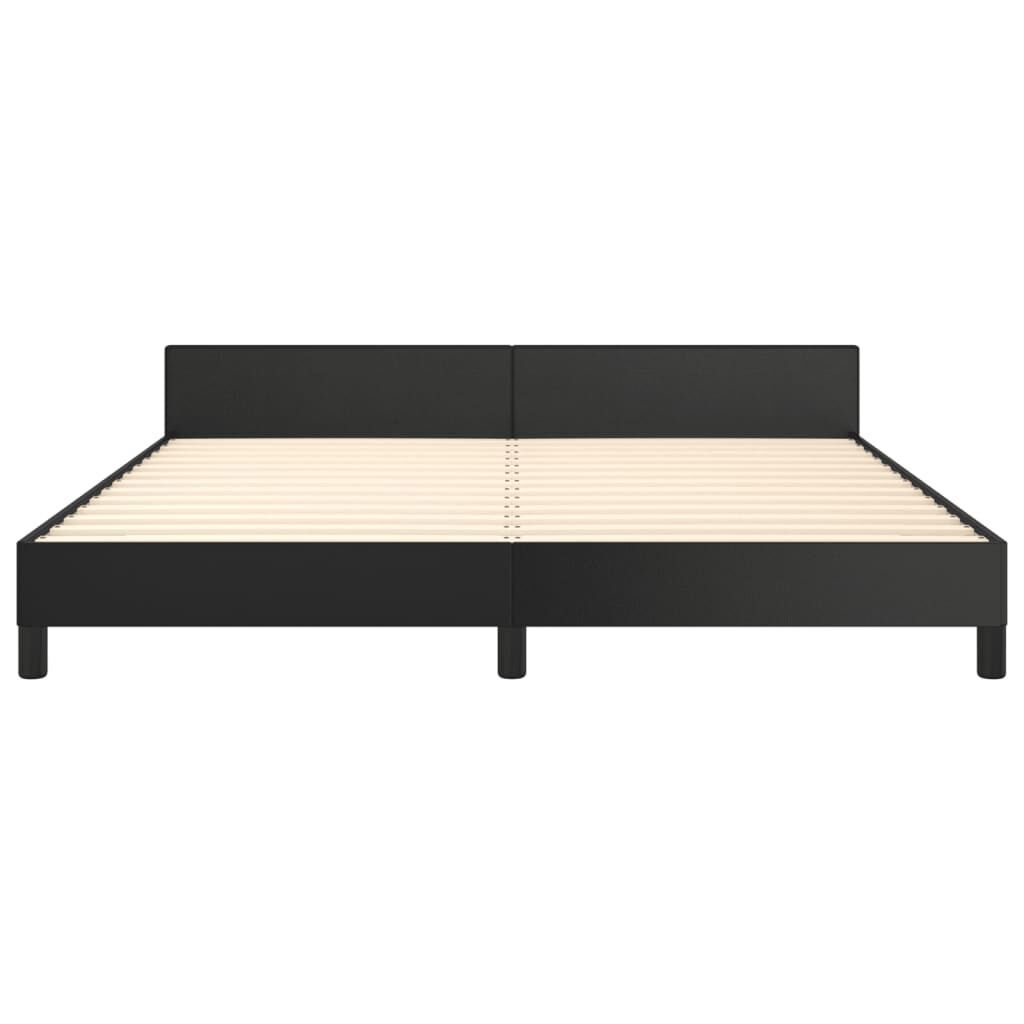 Bed Frame without Mattress Black 152x203 cm Queen Faux Leather Price