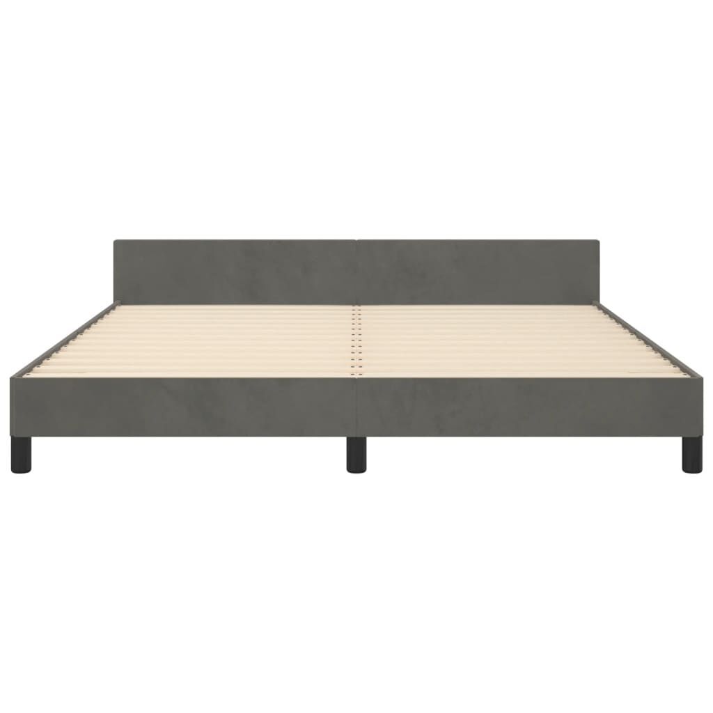 Bed Frame without Mattress Dark Grey 152x203 cm Queen Velvet Price