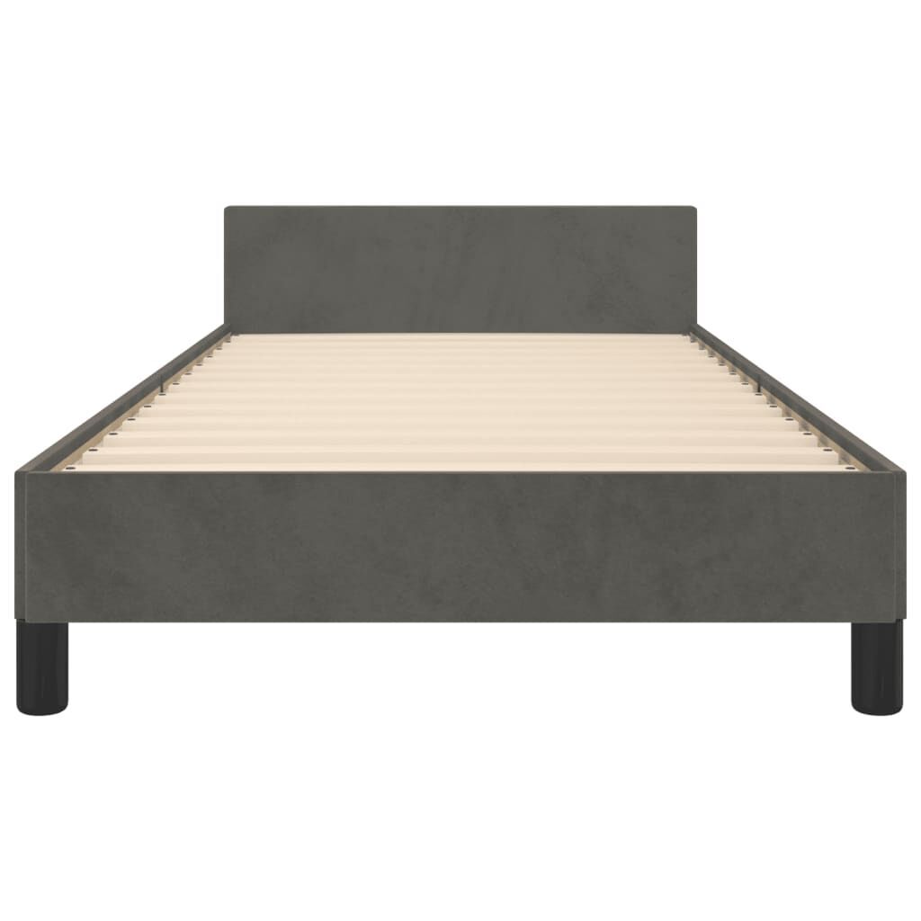 Bed Frame without Mattress Dark Grey 107x203 cm King Single Size Velvet Price