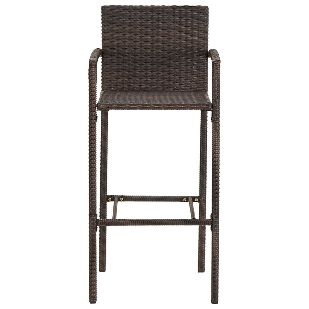 3 Piece Garden Bar Set Brown Solid Wood Acacia and Poly Rattan Price