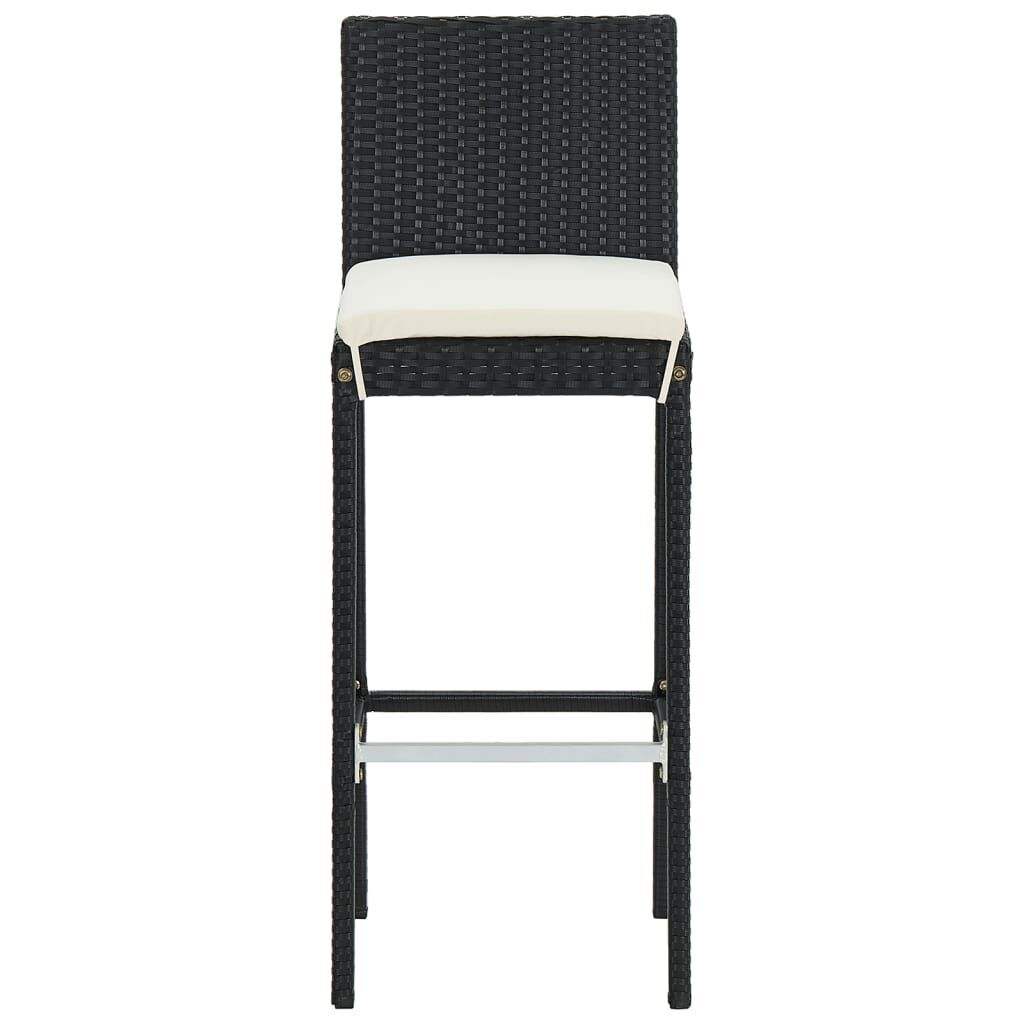 5 Piece Garden Bar Set Black Solid Wood Acacia and Poly Rattan Price