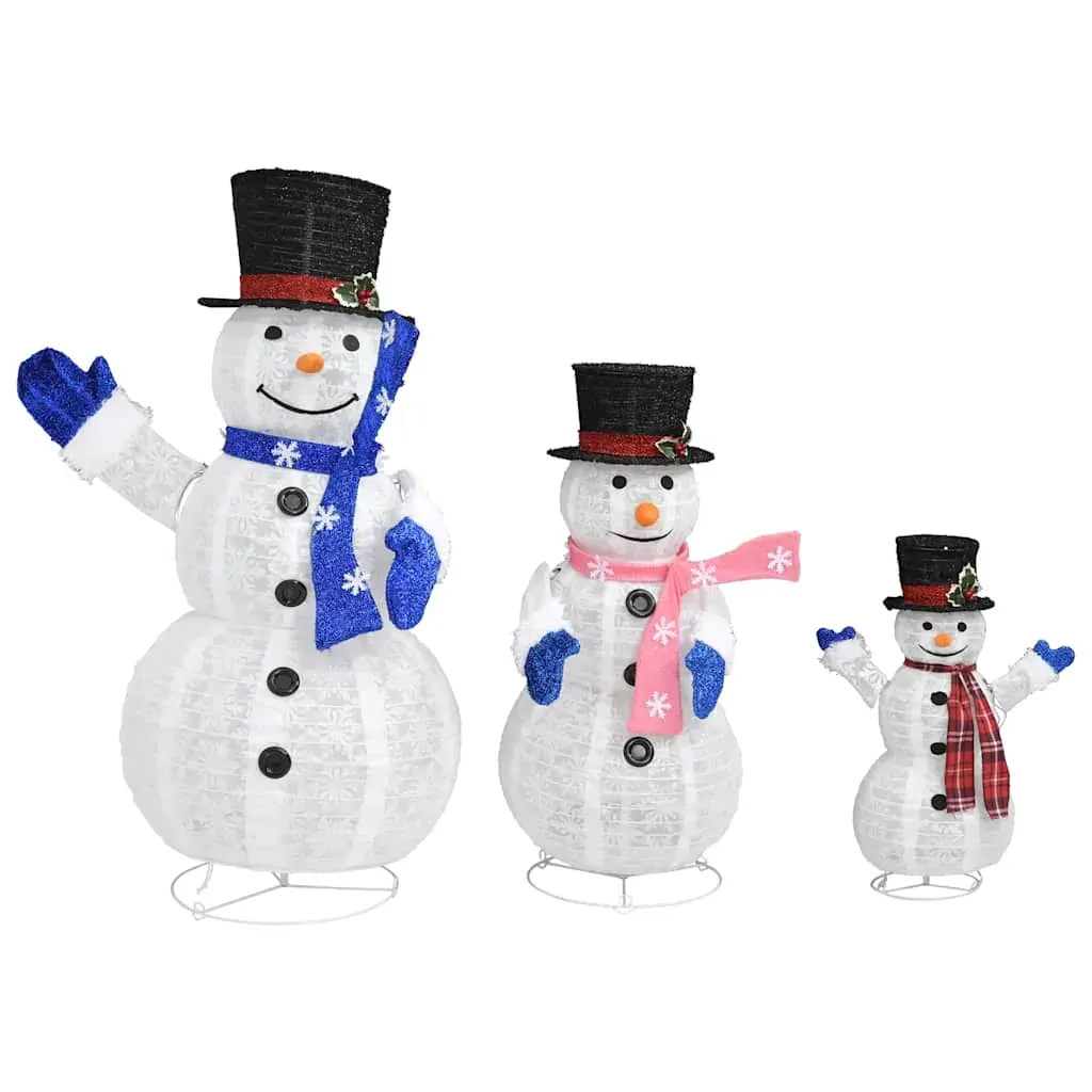 Decorative Christmas Snowman Family Figures with LED Luxury Fabric Price